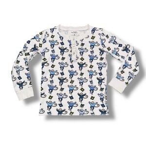 Roller Rabbit Kids Pajama Top Long Sleeve Monkey Print Size 6 Cotton